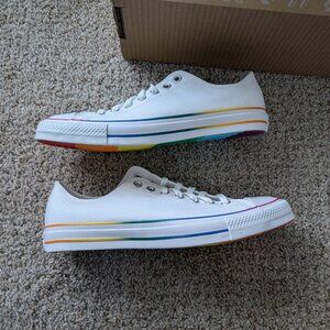 NIB Converse Chuck Taylor All Stars with pride 2025 sole, rainbow trim
